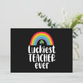 Zum Glück Lehrer je Schule Geschenk St Patricks Da Einladung (Stehend Vorderseite)