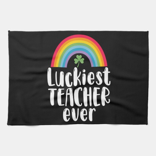 Zum Glück Lehrer je Schule Geschenk St Patricks Da Geschirrtuch (Horizontal)