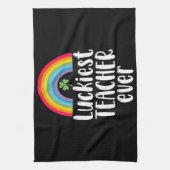 Zum Glück Lehrer je Schule Geschenk St Patricks Da Geschirrtuch (Vertikal)