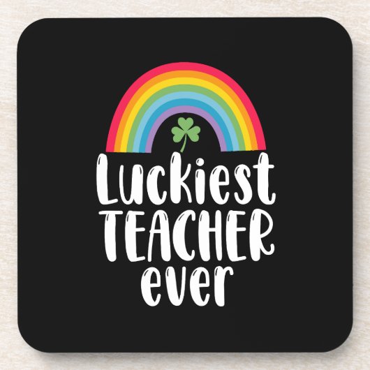 Zum Glück Lehrer je Schule Geschenk St Patricks Da Getränkeuntersetzer (Vorderseite)