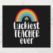 Zum Glück Lehrer je Schule Geschenk St Patricks Da Schaumweinetikett (Einzelnes Label)