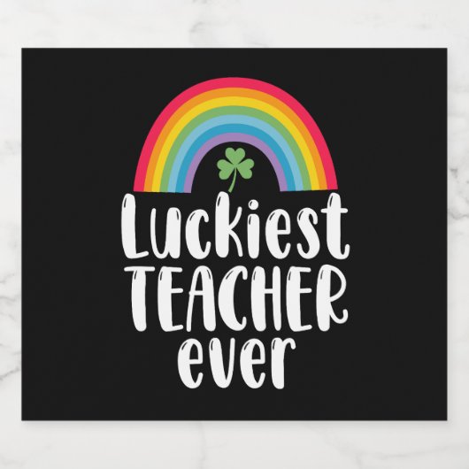 Zum Glück Lehrer je Schule Geschenk St Patricks Da Schaumweinetikett (Einzelnes Label)