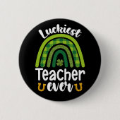 Zum Glück Lehrer je Schule St Patrick's Day Button (Vorderseite)