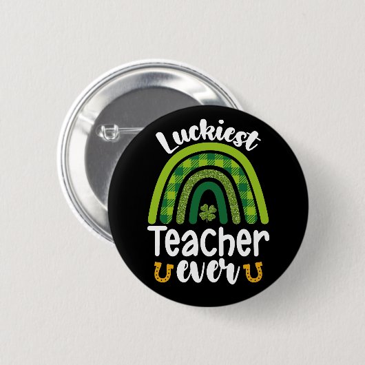 Zum Glück Lehrer je Schule St Patrick's Day Button (Vorne & Hinten)