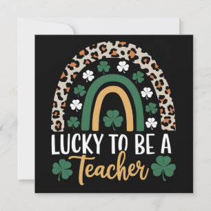 Zum Glück Lehrerin Rainbow St Patrick's Day Einladung