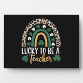 Zum Glück Lehrerin Rainbow St Patrick's Day Fotoplatte (Vorderseite)