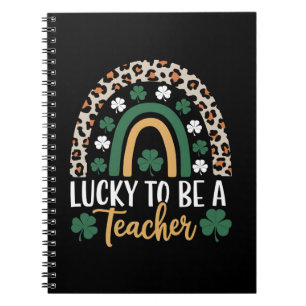 Zum Glück Lehrerin Rainbow St Patrick's Day Notizblock
