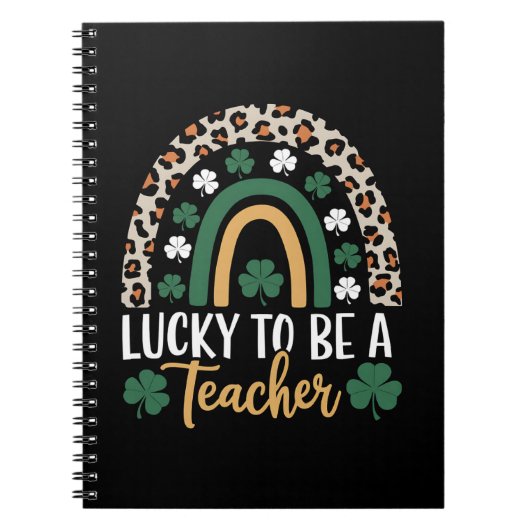 Zum Glück Lehrerin Rainbow St Patrick's Day Notizblock (Vorderseite)