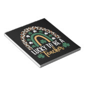 Zum Glück Lehrerin Rainbow St Patrick's Day Notizblock (angewinkelt)