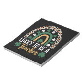 Zum Glück Lehrerin Rainbow St Patrick's Day Notizblock (Rotiert)