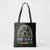 Zum Glück Lehrerin Rainbow St Patrick's Day Tasche (Vorderseite)