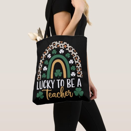 Zum Glück Lehrerin Rainbow St Patrick's Day Tasche (Von Nahem)