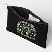 Zum Glück Lehrerin Rainbow St Patrick's Day Zubehörtasche (Offen)