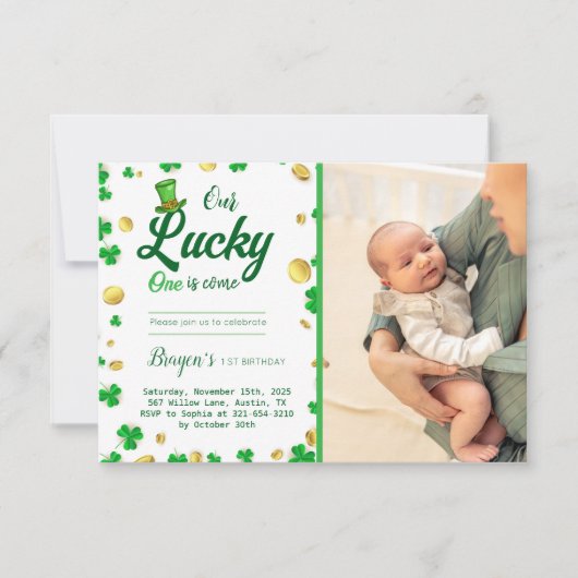 Zum Glück Little One - St. Patrick's Day Baby Show Einladung (Vorderseite)