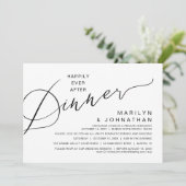 Zum Glück nach dem Abendessen, moderne Hochzeitsfe Einladung (Stehend Vorderseite)