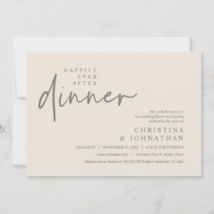 Zum Glück nach dem Abendessen Moderne Hochzeitsfei Einladung