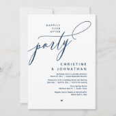 Zum Glück nach dem Party, das moderne Hochzeitsess Einladung (Vorderseite)