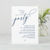Zum Glück nach dem Party, das moderne Hochzeitsess Einladung (Stehend Vorderseite)