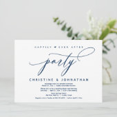 Zum Glück nach dem Party, das moderne Hochzeitsess Einladung (Stehend Vorderseite)