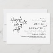 Zum Glück nach dem Party, das moderne Hochzeitsess Einladung (Vorderseite)