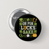 Zum Glück Sake Funny St Patrick's Day Clover Button (Vorne & Hinten)