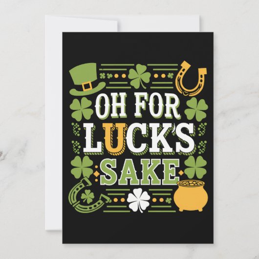 Zum Glück Sake Funny St Patrick's Day Clover Einladung (Vorderseite)