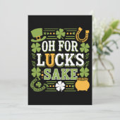 Zum Glück Sake Funny St Patrick's Day Clover Einladung (Stehend Vorderseite)