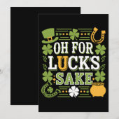 Zum Glück Sake Funny St Patrick's Day Clover Einladung (Vorne/Hinten)