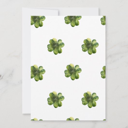 Zum Glück Vierblättriges Kleeblatt erster Geburtst Einladung (Rückseite)