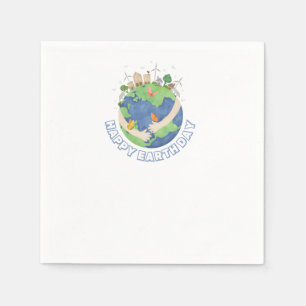 Zum glücklichen Tag der Erde Napkins Serviette