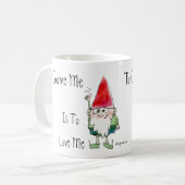 Zum Gnome bin ich zur Liebe ich Cartoon-Tasse Kaffeetasse (Vorderseite Links)