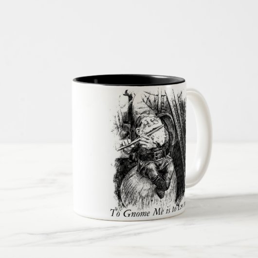 Zum Gnome bin ich zur Liebe ich (Tasse) Zweifarbige Tasse (VorderseiteRechts)
