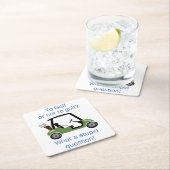 zum Golf oder nicht Rechteckiger Pappuntersetzer (Vor Ort)