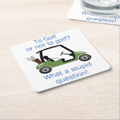 zum Golf oder nicht Rechteckiger Pappuntersetzer (angewinkelt)