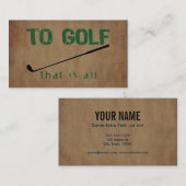 Zum Golf Visitenkarte (Vorne/Hinten)