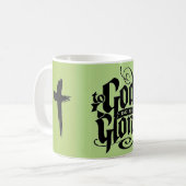 Zum Gott seien Sie die Ruhm-Tasse Kaffeetasse (Vorderseite Links)