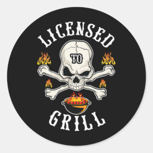 Zum Grill-Grillen-Geschenk für Männer zum Vatertag Runder Aufkleber