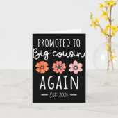 Zum großen Cousin befördert 2026 2. Schwangerschaf Karte (Gelbe Blume)