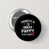 Zum Großpappy befördert Est 2026 Schwangerschaftsa Button (Vorne & Hinten)