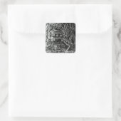 zum Happy End oder zum gebrochenen Herzen Quadratischer Aufkleber (Tasche)