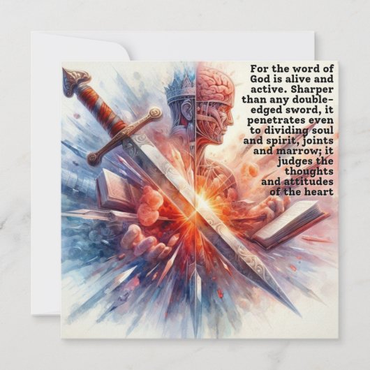 Zum Herzen schneiden (Hebräische 4:12) Karte (Vorderseite)