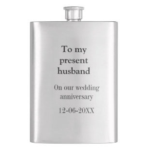 Zum Hochzeitstag meines Mannes Namen Datum hinzufü Flachmann
