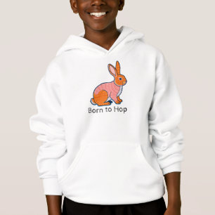 Zum Hoppeln geboren Hasen-Illustration Hoodie