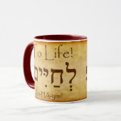 ZUM LEBEN! HEBREW-TASSE TASSE (Vorderseite Links)