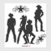 Zum Line Dance verwendet Funky Cowboy Aufkleber (Blatt)