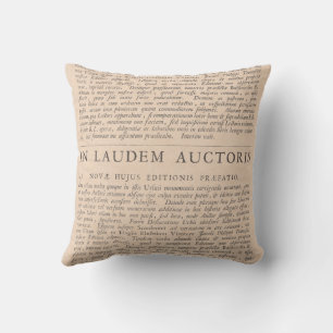 Zum Lob der Autoren Antique lateinische Texte Kissen