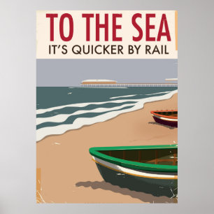 Zum Meer Vintage britisches Reiseplakat für die Kü Poster