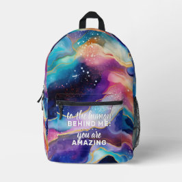 Zum menschlichen Hintergrund - Galaxie Bedruckter Rucksack