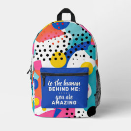 Zum menschlichen Hintergrund hinter mir - Pop Bedruckter Rucksack