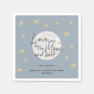 Zum Mond & Back Boy Baby Shower Paper Serviette